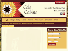 Tablet Screenshot of colecabins.com